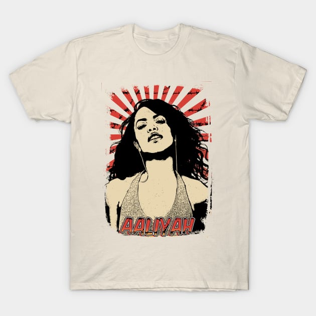 Aaliyah 80s Retro Vintage Aesthetic T-Shirt by Ihkwan Art